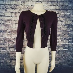 Cozy Button Down Ruffled Cardigan